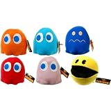 Pac-Man Plush Bundle (includes Pac-man & Orange, Cyan, Blue, Red & Pink Ghosts)