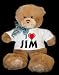 Plush Brown Teddy Bear (Dean) with I Love Jim T-shirt