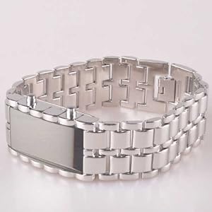 Neewer (3x) Silver Strap Lava Style Iron Digital Red LED Mirror Sports Wrist Watch