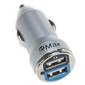 GTMax Adaptateur USB chargeur de voiture avec 2-Port 1.0 Amp - Argent M�tallique