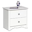 Prepac WDC-2422 White 2 Drawer Night Stand