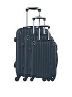 AMERICAN TRAVEL Set de 3 trolleys rígidos (Negro)