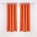 Deconovo Solid Blackout Panels Grommet Thermal Inshualted Window Darkening Curtains for Dining Room, 52x63 Inch, Orange