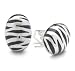 ITALIAN STERLING SILVER EARRINGS WITH BLACK ENAMEL