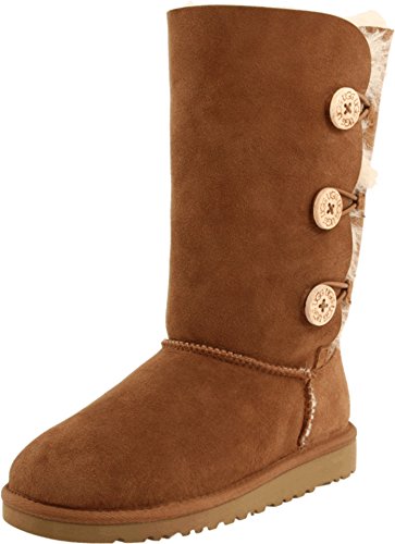 Kid's UGG Bailey Button Triplet chestnut size 4 us