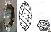 Swarovski Strass Crystal Olive Twist With Lazer Logo Etched 50mm # 8950-8012-50