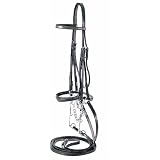 NEW Black Leather Weymouth Bridle w/ 2 Sets of Reins