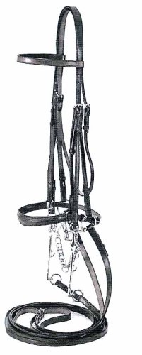 NEW Black Leather Weymouth Bridle w/ 2 Sets of Reins