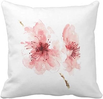 Pink Cherry Blossom White Decorative Pillow Case Sakura