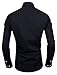 TAM WARE Mens Classic Slim Fit Contrast Inner Long Sleeve Dress Shirts TWNMS314-1-317-BLACK-US M
