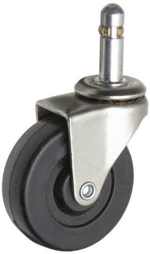 E.R. Wagner CSTR-A005-01 2.5 Diameter Soft Rubber Wheel Light Duty Swivel Stem Caster, 7/16 Diameter X 1- 3/8 Length Friction Ring Stem, 90 lbs Capacity Range