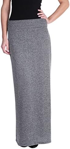 Connection 18 Women's Maxi Skirt Long Polyester/Spandex Solid Grey Small