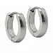 Brush Polished Thin Stainless Steel Huggie Hoop Earrings 9mm ( 0.9 CM Diameter)