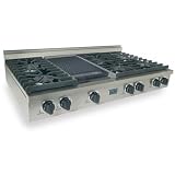 FiveStar 48 Inch 6 Burner Natural Gas 6 Burner Cooktop With Griddle- Stainless Steel
