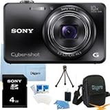 Sony Cyber-shot DSC-WX150 18.2 MP Exmor R CMOS Digital Camera with 10x Optical Zoom and 3.0-inch LCD (Black) with Sony 4GB...