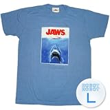 ジョーズ ポスターTee／Jaws Poster T-Shirt Sheer スピルバーグ 鮫 スリラー ホラー映画Tシャツ L【並行輸入】