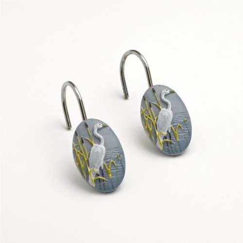 Foggy Morning Egret Shower Curtain Hooks