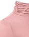 Doublju Womens Long Sleeve Jersey Turtleneck T-Shirt Top With Shirring Detail