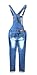 WOMENS Juniors Plus Size BLUE Denim JEANS Distressed Overall Long Stretch Skinny Pants Jumper