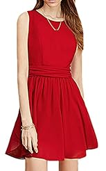 A-line Chiffon Round Neck Sleeveless Tunic 