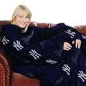 New York Yankees Adult Comfy Throw Blanket with Sleeves