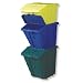 Allied Precision T6230 3-Piece Stackable Recycling Bins with Lids Set