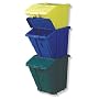 Allied T6230 3-Piece Stackable Recycling Bins with Lids Set
