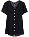 Najia Symbol Womens Summer Casual Buttons Short Sleeve Sheer Chiffon Shirts