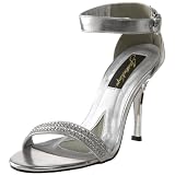 Johnathan Kayne Women's Florence Ankle Wrap Sandal,Silver,6.5 M US