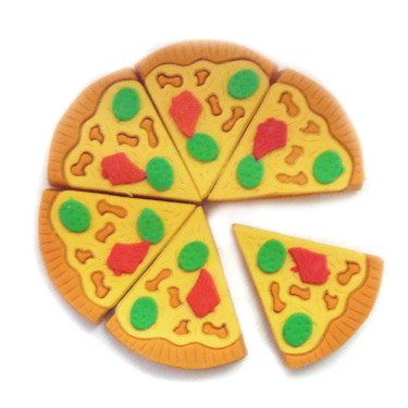 Japanese Fun: 6 Piece Pizza Slice Erasers