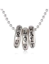 Bob Siemon Sterling Silver "True Love Waits" Rings Pendant Necklace, 24"