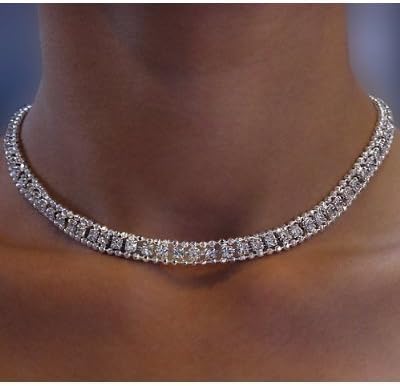 Bridal Cubic Zirconia Tennis Collar Fashion Necklace