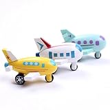 KINGMAK Bewegliches Flugzeug aus Holz Spielzeug Flugzeug Serie Set(12 piece) -
