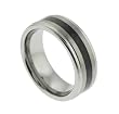 Tungsten Carbide Ring with 2mm Carbon Fiber Inlay - 8mm - Size: 8-13