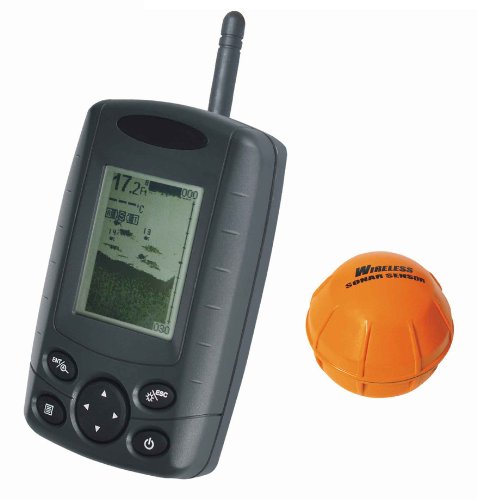 Signstek FF-002 Wireless Portable Handheld Fish Finder FishFinder With Round Sonar Sensor (Transducer) White LED Backlight