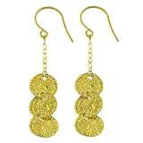 41UwIIWoKZL. SL160  14 Karat Yellow Gold 3 coin Dangle Earrings