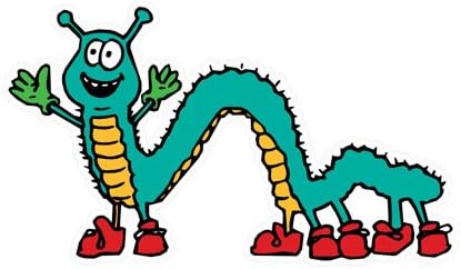 HWJ00181 Cartoon Catepillar 12 Inch Vinyl Wall Graphic Decal Sticker Animal