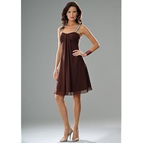 Formal Evening Gown. Print Cocktail Dress for Prom, Party, Wedding by Sean Collection (70141) Chocolate
