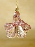 Blush Pink Lily Hand-blown Glass Fan Pull