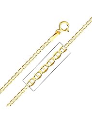 14K Yellow Gold 1.5mm Flat Mariner Chain Necklace with Spring Clasp - 22" Inches