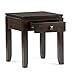 Simpli Home Cosmopolitan SOLID WOOD 18 inch wide Square Contemporary End Side Table in Coffee Brown with Storage, 1 Drawer, for the Living Room and Bedroom