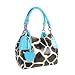 Blue Giraffe Animal Print Women Handbag Purse Tote Hobo Bag on Sale