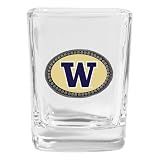 Set of 2 Washington Huskies Logo Square Shot Glass - NCAA College Athletics Fan Shop Accessories