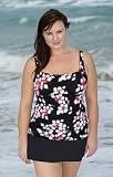 Midnight Garden Plus Size Square Neck Tankini Top - Plus Size Swimsuit Plus Size Swimsuits