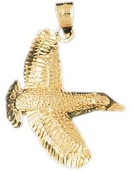 Dazzlers Solid 14k Gold Ocean Bird Charm Pendant Available in three colors from jewelsberry (weights: 3.9 grams only)