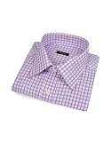 Bagutta Pink & Blue Checked Cotton Italian Dress Shirt