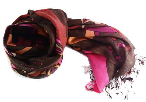 CityEnjoy - Image - Damen Schal, Braun, Lila, 