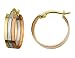 Triple Hoop Huggie Earrings in Tri-Colored Gold