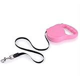 Aipet Retractable Dog Leash - Ribbon Lead for Training, Backyard Use and Walking Dogs - Easy to Grip Handle - Pet Training (Pink)