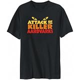 T-Shirt Mens Black  Attack of the killer Aardvarks  Animals